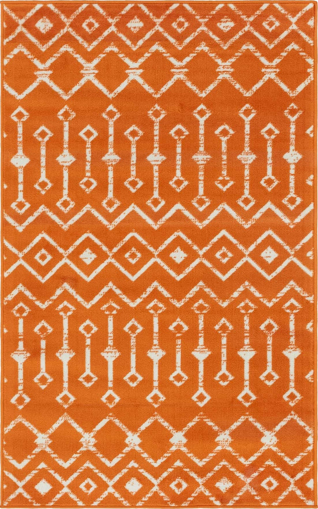 Orange 3' 1 x 5' 3 Moroccan Trellis Rectangle Area Rug 100% Polypropylene Easy Clean Geometric Traditional Carpet for Interior Design Home Decor for Sale at Rug Engine