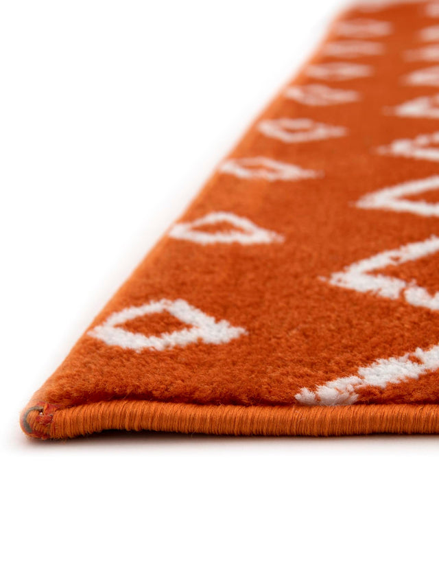 Orange 6' 1 x 6' 1 Moroccan Trellis Square Area Rug 100% Polypropylene Easy Clean Geometric Traditional Carpet for Interior Design Home Decor for Sale at Rug Engine