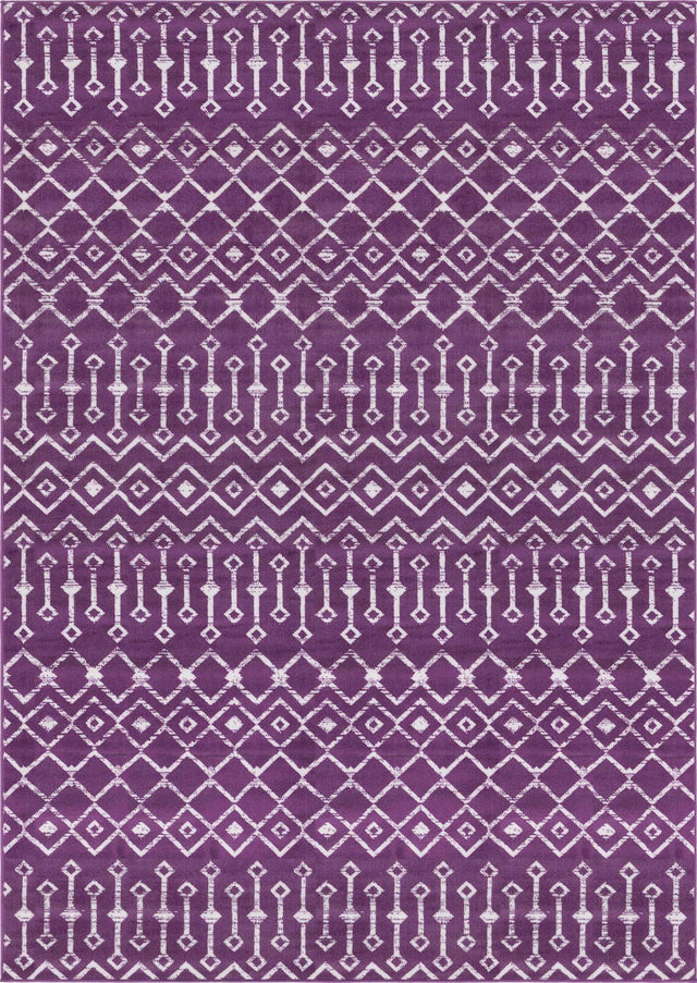 Violet 7' 1 x 10' Moroccan Trellis Rectangle Area Rug 100% Polypropylene Easy Clean Geometric Traditional Carpet for Interior Design Home Decor for Sale at Rug Engine
