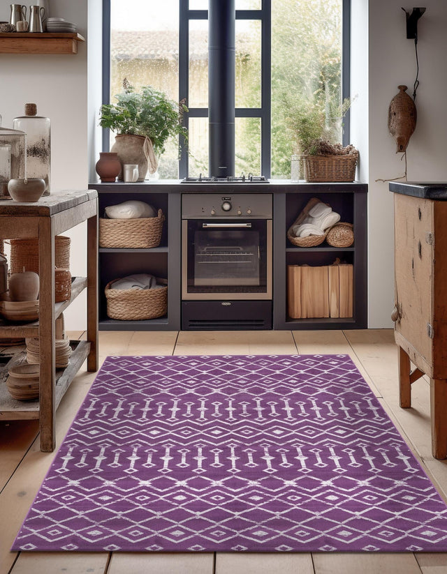 Violet 10' x 13' 1 Moroccan Trellis Rectangle Area Rug 100% Polypropylene Easy Clean Geometric Traditional Carpet for Interior Design Home Decor for Sale at Rug Engine