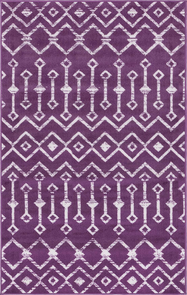 Violet 3' 1 x 5' 3 Moroccan Trellis Rectangle Area Rug 100% Polypropylene Easy Clean Geometric Traditional Carpet for Interior Design Home Decor for Sale at Rug Engine