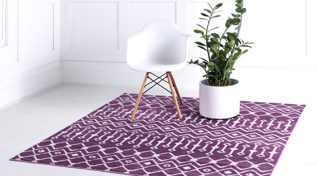 Violet 6' 1 x 6' 1 Moroccan Trellis Square Area Rug 100% Polypropylene Easy Clean Geometric Traditional Carpet for Interior Design Home Decor for Sale at Rug Engine