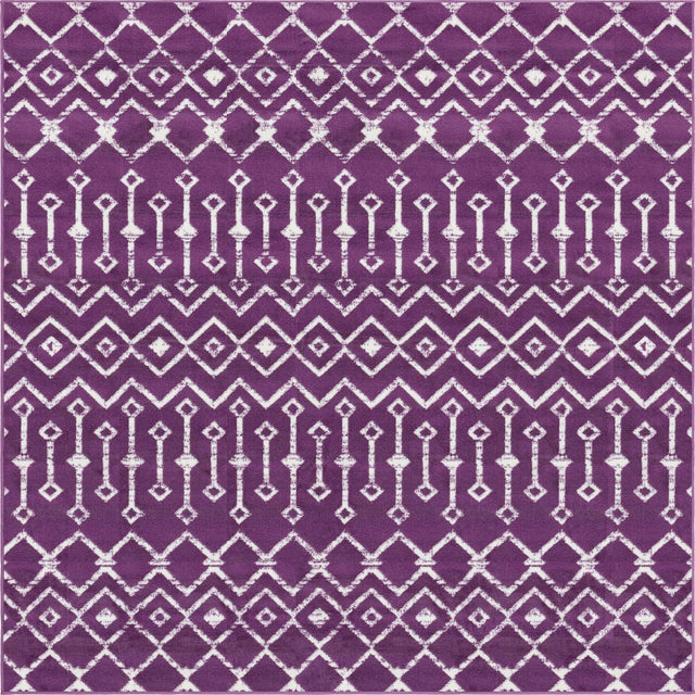 Violet 6' 1 x 6' 1 Moroccan Trellis Square Area Rug 100% Polypropylene Easy Clean Geometric Traditional Carpet for Interior Design Home Decor for Sale at Rug Engine