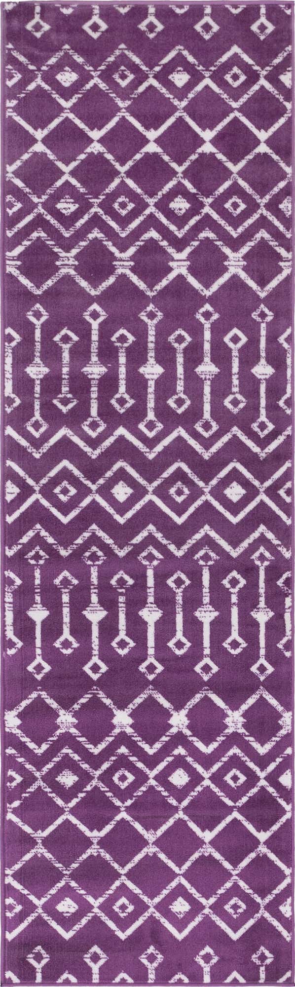 Violet 2' x 8' Moroccan Trellis Runner Area Rug 100% Polypropylene Easy Clean Geometric Traditional Carpet for Interior Design Home Decor for Sale at Rug Engine