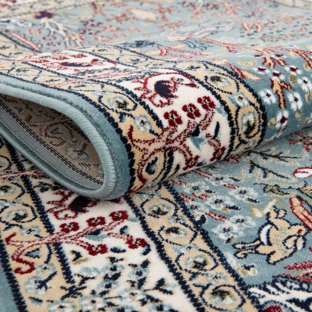 Blue 2' 7 x 7' 1 Narenj Runner Area Rug 85% Polypropylene & 15% Polyester Traditional Classic Carpet for Living, Dining, Bedrooms, Office for Sale at Rug Engine
