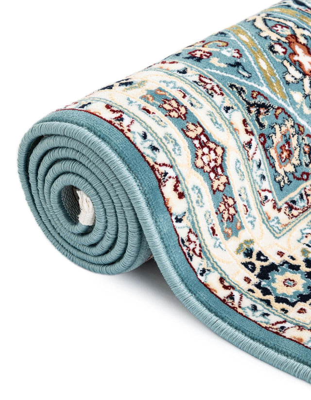 Blue 2' 7 x 11' Narenj Runner Area Rug 85% Polypropylene & 15% Polyester Traditional Classic Carpet for Living, Dining, Bedrooms, Office for Sale at Rug Engine