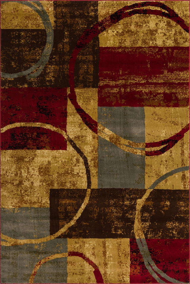 Multicolor 6' 1 x 9' Barista Rectangle Area Rug Discounted Clearance Final Sale 100% Polypropylene Abstract Modern Geometric Carpet for Living Room Dining Office Dorm Room Decor for Sale at Rug Engine