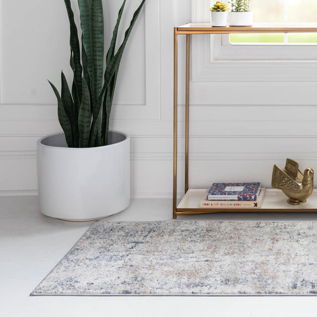 Cream 2' 2 x 6' 1 Caspian Runner Area Rug 60% Polypropylene & 40% Polyester With Cotton Backing Modern Chic Carpet for Home Interior Design Decorating for Sale at Rug Engine