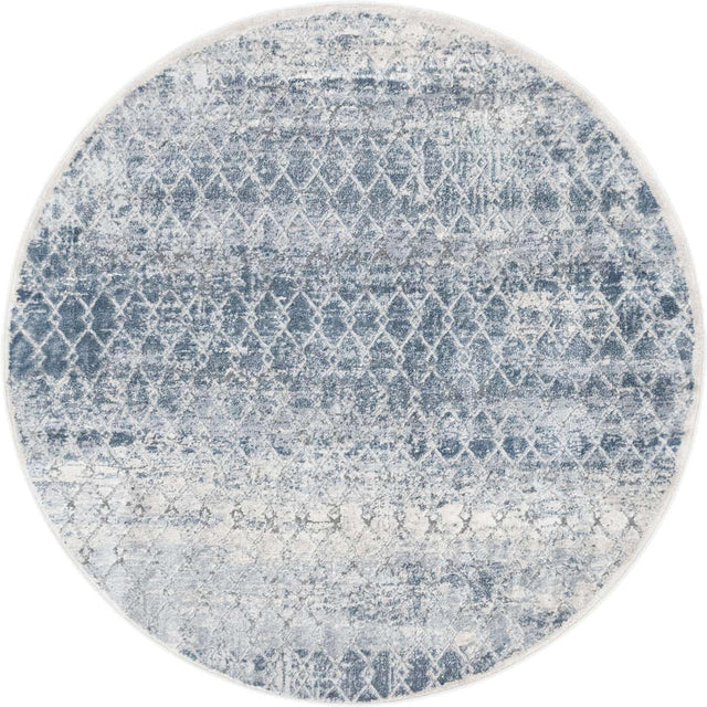 Gray 4' 1 x 4' 1 Caspian Round Area Rug 60% Polypropylene & 40% Polyester With Cotton Backing Modern Chic Carpet for Home Interior Design Decorating for Sale at Rug Engine