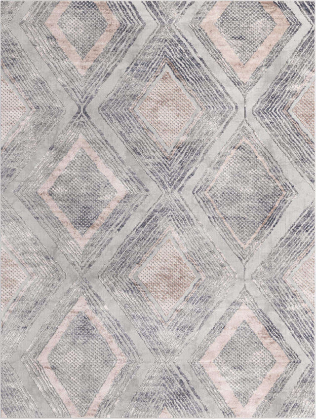 Gray Cream 9' x 12' 2 Caspian Rectangle Area Rug 60% Polypropylene & 40% Polyester With Cotton Backing Modern Chic Carpet for Home Interior Design Decorating for Sale at Rug Engine
