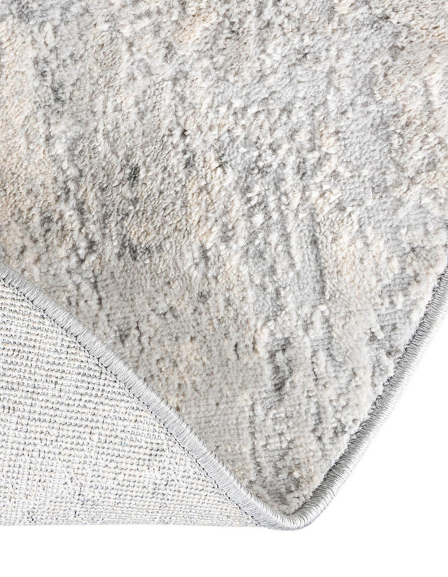 Gray 7' 10 x 7' 10 Caspian Round Area Rug 60% Polypropylene & 40% Polyester With Cotton Backing Modern Chic Carpet for Home Interior Design Decorating for Sale at Rug Engine