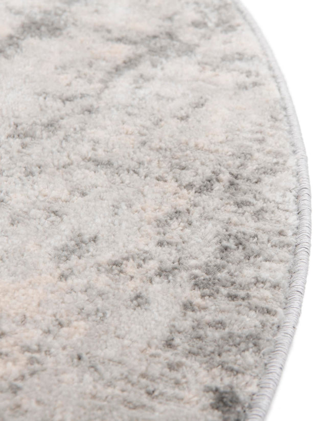 Gray 5' 3 x 5' 3 Caspian Round Area Rug 60% Polypropylene & 40% Polyester With Cotton Backing Modern Chic Carpet for Home Interior Design Decorating for Sale at Rug Engine
