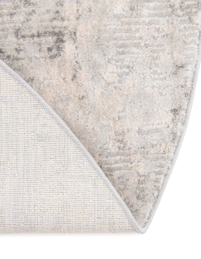 Gray 5' 3 x 5' 3 Caspian Round Area Rug 60% Polypropylene & 40% Polyester With Cotton Backing Modern Chic Carpet for Home Interior Design Decorating for Sale at Rug Engine