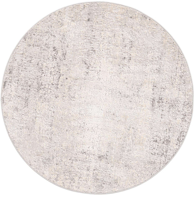 Gray 4' 1 x 4' 1 Caspian Round Area Rug 60% Polypropylene & 40% Polyester With Cotton Backing Modern Chic Carpet for Home Interior Design Decorating for Sale at Rug Engine