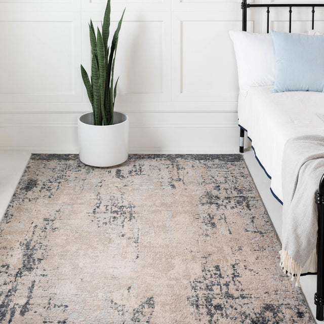 Bone 8' x 10' Caspian Rectangle Area Rug 60% Polypropylene & 40% Polyester With Cotton Backing Modern Chic Carpet for Home Interior Design Decorating for Sale at Rug Engine