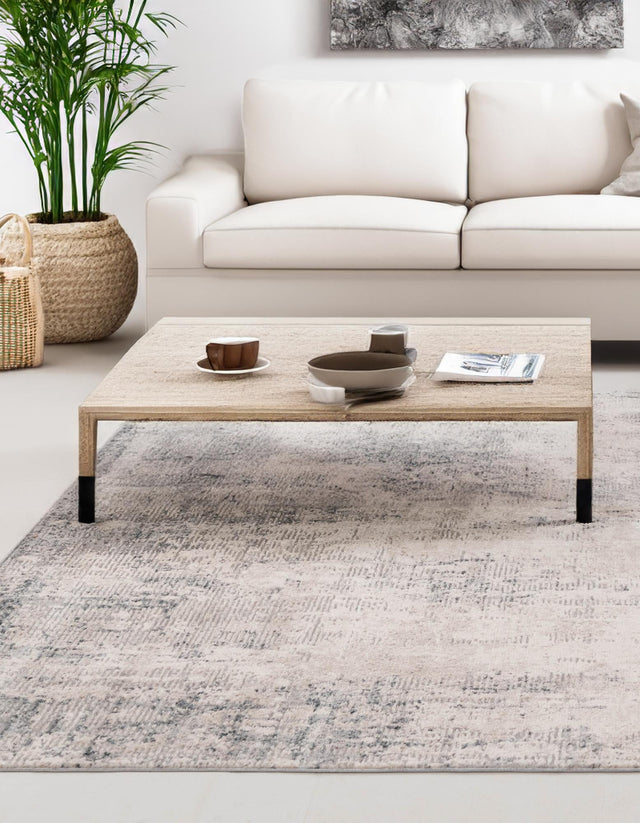 Bone 4' 1 x 6' 1 Caspian Rectangle Area Rug 60% Polypropylene & 40% Polyester With Cotton Backing Modern Chic Carpet for Home Interior Design Decorating for Sale at Rug Engine
