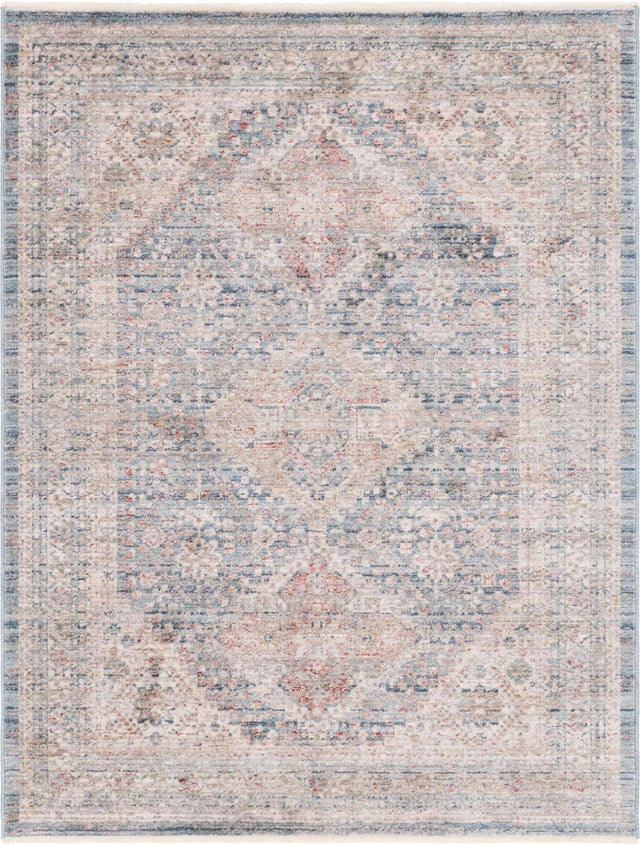 Blue 4' 1 x 5' 7 Noble Rectangle Area Rug 100% Polyester Traditional Distressed Classic Contemporary Carpet for Home Decor for Sale at Rug Engine