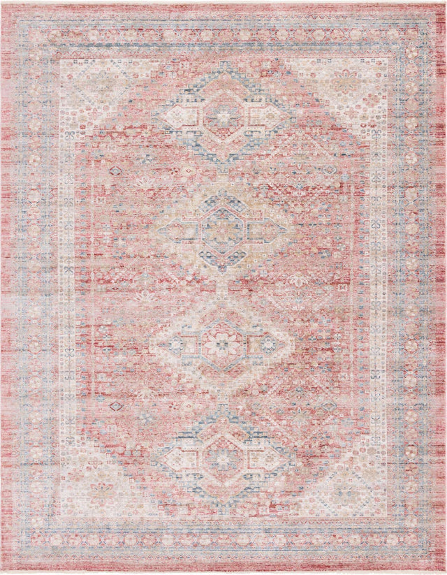 Rose Rust 10' x 13' 5 Noble Rectangle Area Rug 100% Polyester Traditional Distressed Classic Contemporary Carpet for Home Decor for Sale at Rug Engine