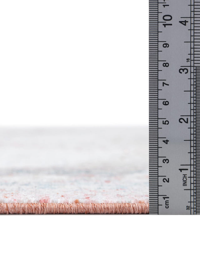 Rose Rust 6' x 6' Noble Round Area Rug 100% Polyester Traditional Distressed Classic Contemporary Carpet for Home Decor for Sale at Rug Engine