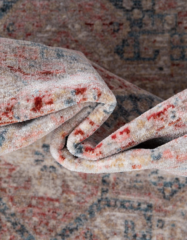 Rose Rust 6' x 6' Noble Round Area Rug 100% Polyester Traditional Distressed Classic Contemporary Carpet for Home Decor for Sale at Rug Engine