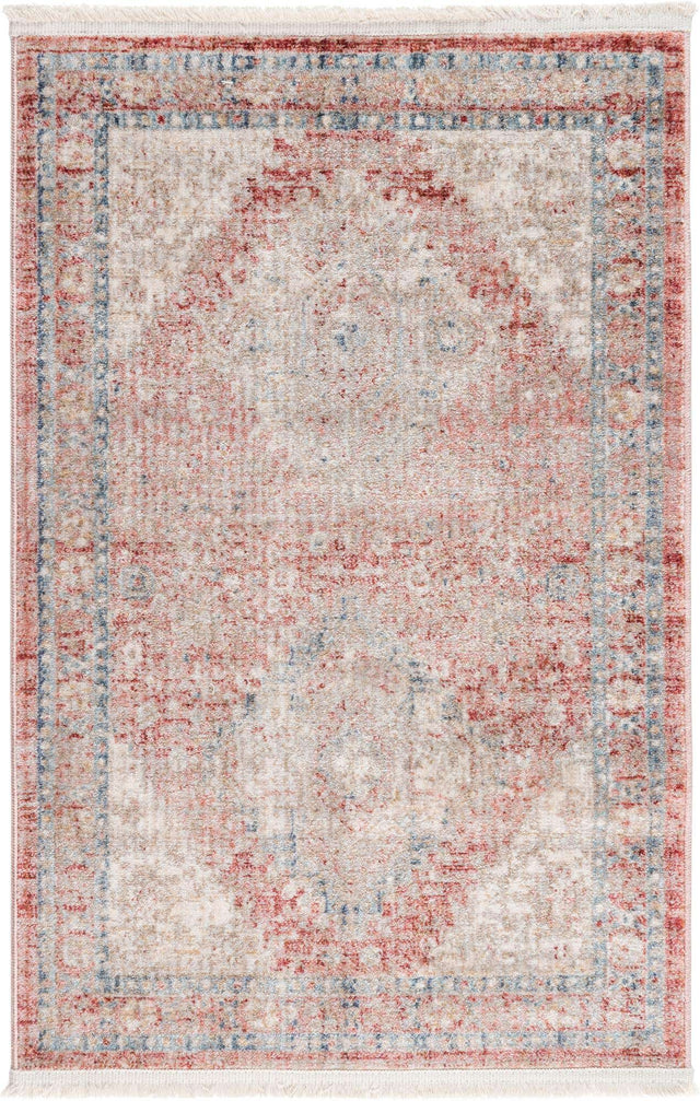 Rose Rust 2' 2 x 3' 1 Noble Rectangle Area Rug 100% Polyester Traditional Distressed Classic Contemporary Carpet for Home Decor for Sale at Rug Engine