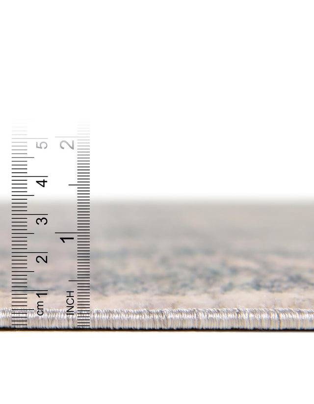 Gray 6' x 6' Noble Round Area Rug 100% Polyester Traditional Distressed Classic Contemporary Carpet for Home Decor for Sale at Rug Engine