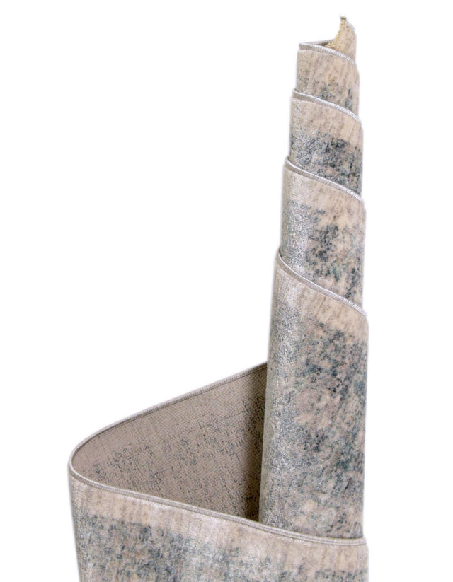 Gray 5' 1 x 5' 1 Noble Round Area Rug 100% Polyester Traditional Distressed Classic Contemporary Carpet for Home Decor for Sale at Rug Engine