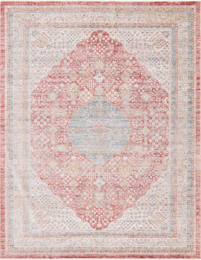 Red 10' x 13' 5 Noble Rectangle Area Rug 100% Polyester Traditional Distressed Classic Contemporary Carpet for Home Decor for Sale at Rug Engine
