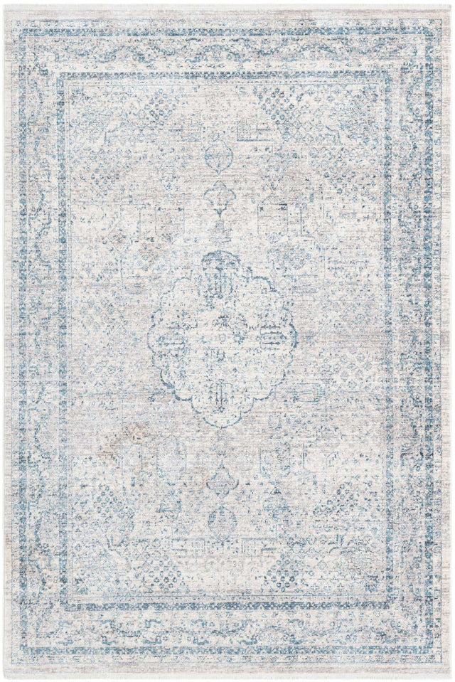 Ivory 5' 1 x 7' 10 Noble Rectangle Area Rug 100% Polyester Traditional Distressed Classic Contemporary Carpet for Home Decor for Sale at Rug Engine