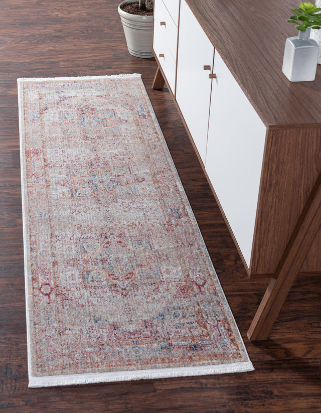 Multicolor 2' x 8' Noble Runner Area Rug 100% Polyester Traditional Distressed Classic Contemporary Carpet for Home Decor for Sale at Rug Engine