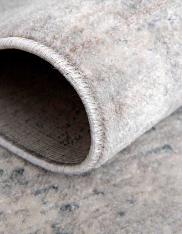 Gray 5' 1 x 5' 1 Noble Round Area Rug 100% Polyester Traditional Distressed Classic Contemporary Carpet for Home Decor for Sale at Rug Engine