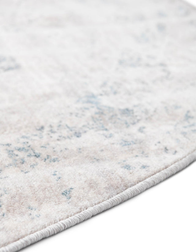 Gray 5' 1 x 5' 1 Noble Round Area Rug 100% Polyester Traditional Distressed Classic Contemporary Carpet for Home Decor for Sale at Rug Engine