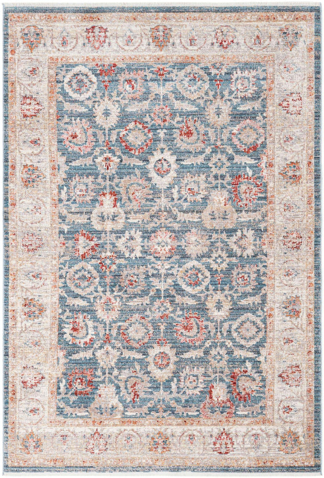 Blue 5' 1 x 7' 10 Noble Rectangle Area Rug 100% Polyester Traditional Distressed Classic Contemporary Carpet for Home Decor for Sale at Rug Engine