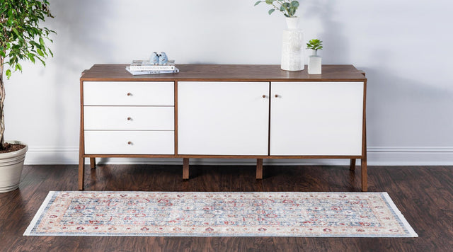 Blue 2' 2 x 5' 11 Noble Runner Area Rug 100% Polyester Traditional Distressed Classic Contemporary Carpet for Home Decor for Sale at Rug Engine