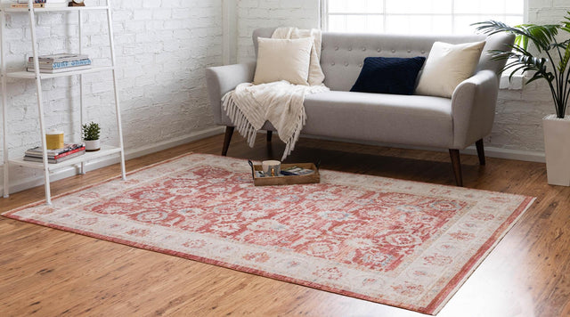 Red 2' 2 x 3' 1 Noble Rectangle Area Rug 100% Polyester Traditional Distressed Classic Contemporary Carpet for Home Decor for Sale at Rug Engine