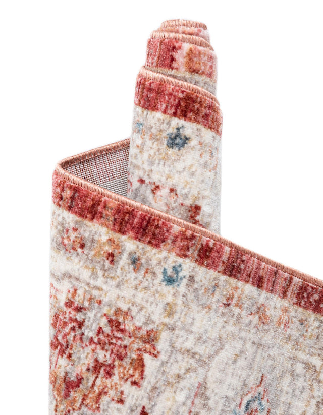 Red 4' x 5' 7 Noble Rectangle Area Rug 100% Polyester Traditional Distressed Classic Contemporary Carpet for Home Decor for Sale at Rug Engine