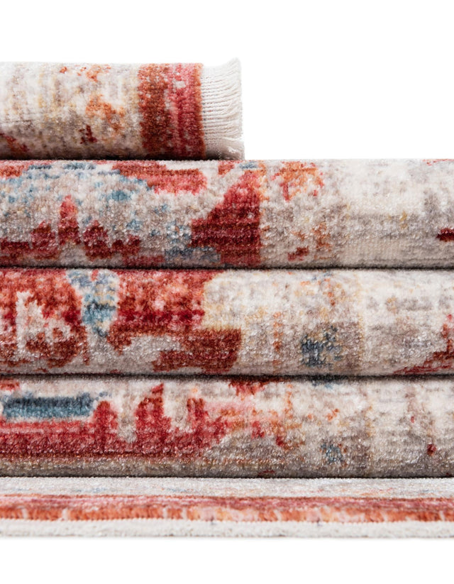 Red 5' 1 x 7' 10 Noble Rectangle Area Rug 100% Polyester Traditional Distressed Classic Contemporary Carpet for Home Decor for Sale at Rug Engine