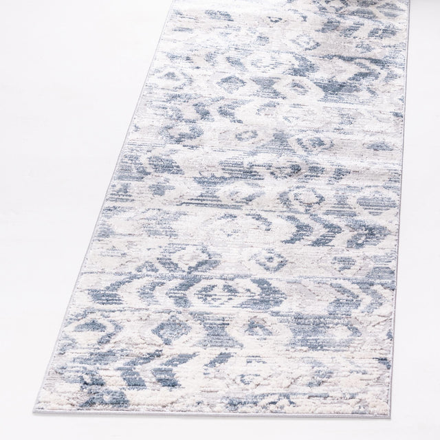 Blue 2' 2 x 6' 1 Caspian Runner Area Rug 60% Polypropylene & 40% Polyester With Cotton Backing Modern Chic Carpet for Home Interior Design Decorating for Sale at Rug Engine