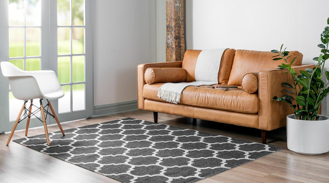 Black 5' x 7' 2 Decatur Rectangle Area Rug 100% Cotton All Natural Sustainable Eco-Friendly Carpet for Dining Living Office Dorm Rooms for Sale at Rug Engine