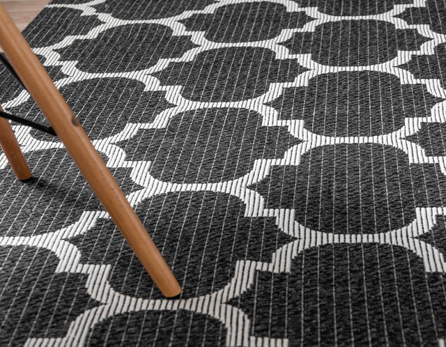 Black 5' x 7' 2 Decatur Rectangle Area Rug 100% Cotton All Natural Sustainable Eco-Friendly Carpet for Dining Living Office Dorm Rooms for Sale at Rug Engine