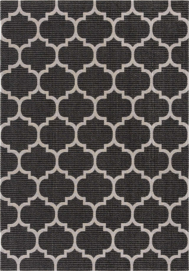 Black 5' x 7' 2 Decatur Rectangle Area Rug 100% Cotton All Natural Sustainable Eco-Friendly Carpet for Dining Living Office Dorm Rooms for Sale at Rug Engine