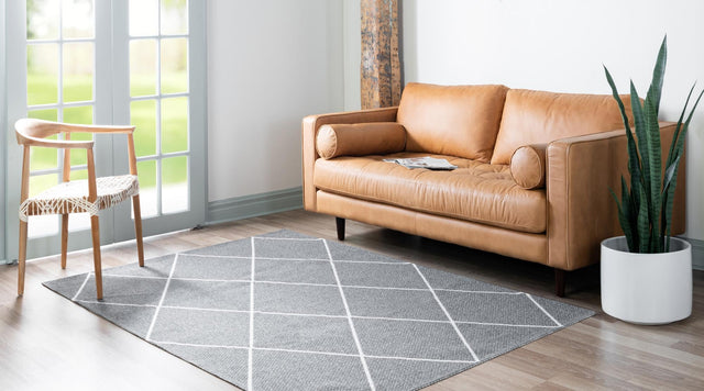 Dark Gray 4' 2 x 6' 1 Decatur Rectangle Area Rug 100% Cotton All Natural Sustainable Eco-Friendly Carpet for Dining Living Office Dorm Rooms for Sale at Rug Engine