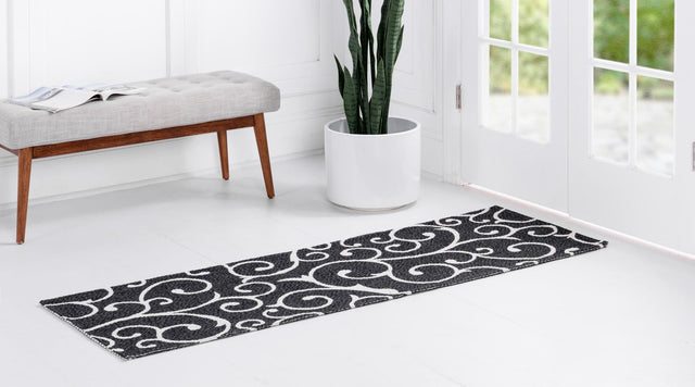 Black 2' x 6' Decatur Runner Area Rug 100% Cotton All Natural Sustainable Eco-Friendly Carpet for Dining Living Office Dorm Rooms for Sale at Rug Engine
