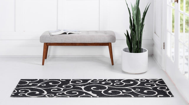 Black 2' x 6' Decatur Runner Area Rug 100% Cotton All Natural Sustainable Eco-Friendly Carpet for Dining Living Office Dorm Rooms for Sale at Rug Engine