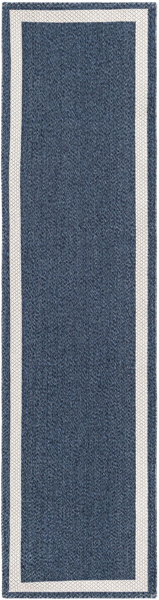 Navy Blue 2' x 7' 10 Decatur Runner Area Rug 100% Cotton All Natural Sustainable Eco-Friendly Carpet for Dining Living Office Dorm Rooms for Sale at Rug Engine
