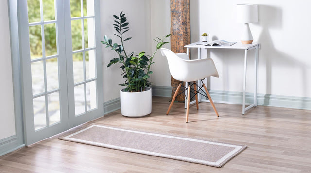 Taupe 2' x 6' Decatur Runner Area Rug 100% Cotton All Natural Sustainable Eco-Friendly Carpet for Dining Living Office Dorm Rooms for Sale at Rug Engine