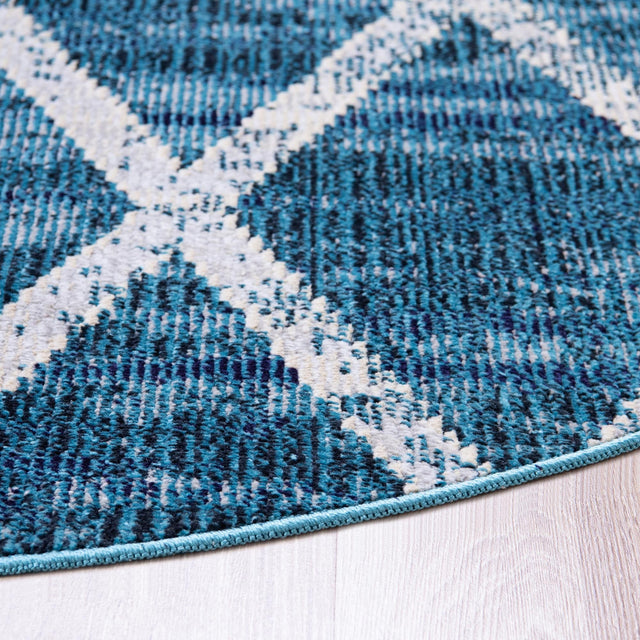 Navy Blue 4' 1 x 4' 1 Starlight Round Area Rug 100% Polypropylene Visually Appealing Unique Carpet for Living Rooms, Bedroom, Dining, Office for Sale at Rug Engine