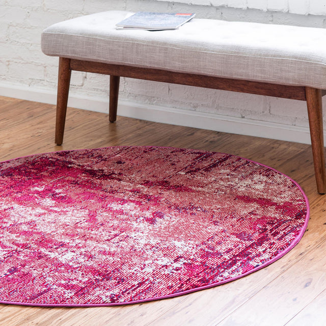 Red 4' 1 x 4' 1 Starlight Round Area Rug 100% Polypropylene Visually Appealing Unique Carpet for Living Rooms, Bedroom, Dining, Office for Sale at Rug Engine