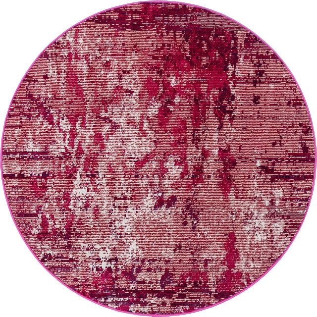 Red 4' 1 x 4' 1 Starlight Round Area Rug 100% Polypropylene Visually Appealing Unique Carpet for Living Rooms, Bedroom, Dining, Office for Sale at Rug Engine