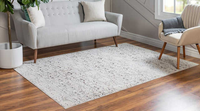 Light Gray 4' 1 x 6' 1 Charm Rectangle Area Rug 100% Polypropylene With Jute Backing Traditional Vintage Distressed Look Carpet for Living Rooms Dining Office Space for Sale at Rug Engine